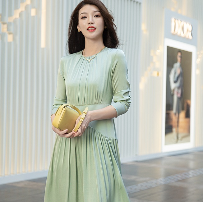 Pretty Simple Silk Dress with Sleeves in Pure Silk