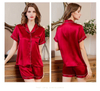 Womens Designer Luxury Silk Short Sleeve Pyjamas Ladies Uk