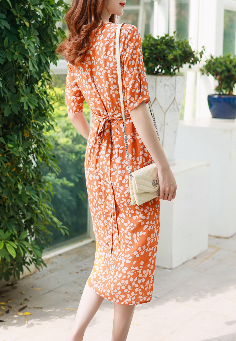 Simple Silk Floral Fancy Dress for Daily Wear