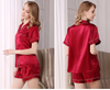 Silk Washable Satin Nightwear Silk Pajama Short Set Womens