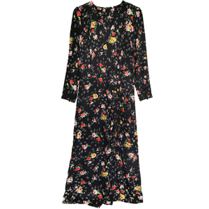 Digital Flower Print Silk Wrap Maxi Dress with Split for girls