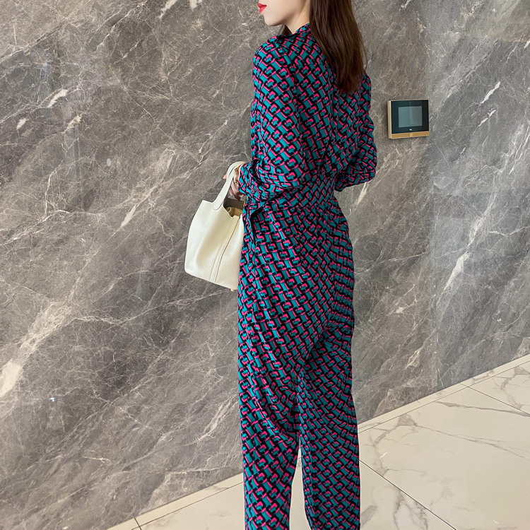 Long Sleeve Overall Silk Jumpsuit for Women