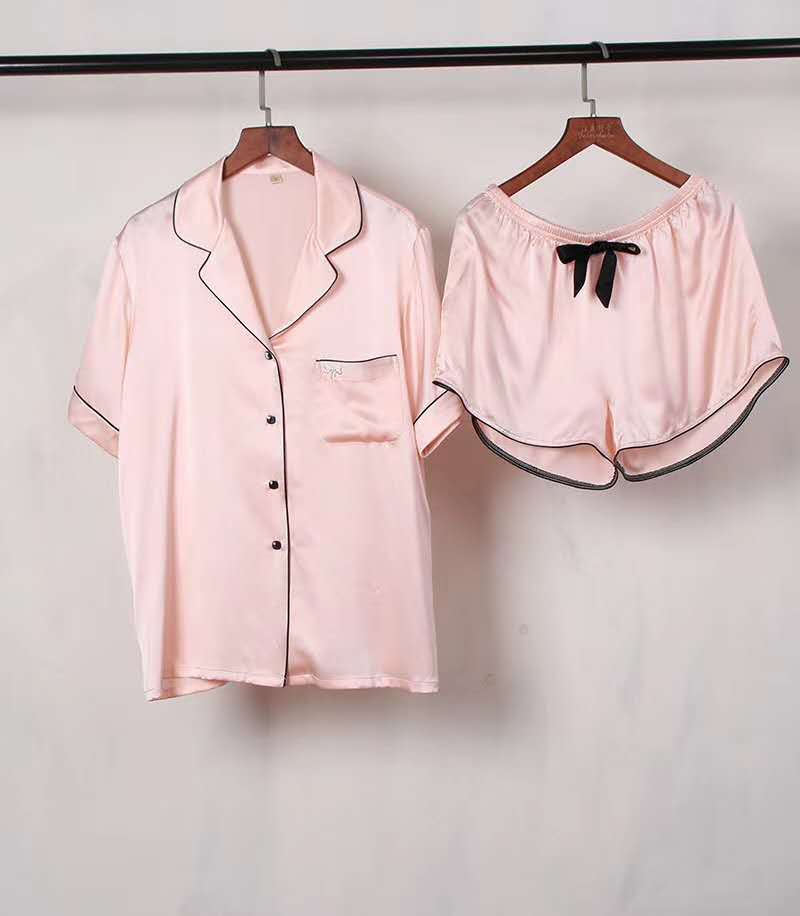 Buy Silk Nightie Ladies Pink Silk Pyjamas Short Set
