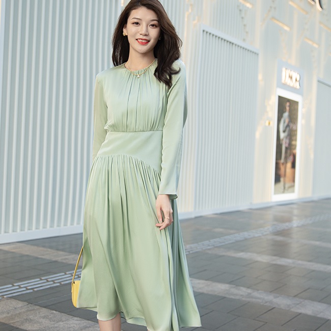 Pretty Simple Silk Dress with Sleeves in Pure Silk
